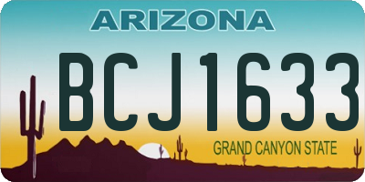 AZ license plate BCJ1633