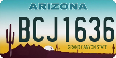 AZ license plate BCJ1636