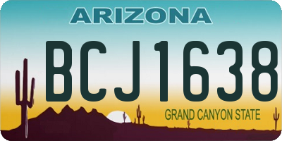 AZ license plate BCJ1638