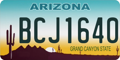 AZ license plate BCJ1640