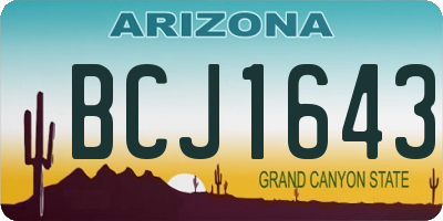 AZ license plate BCJ1643