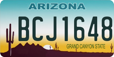 AZ license plate BCJ1648