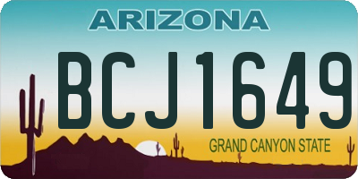 AZ license plate BCJ1649