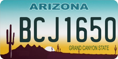 AZ license plate BCJ1650