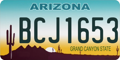 AZ license plate BCJ1653