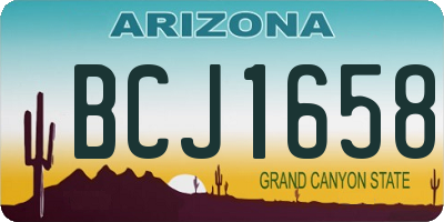 AZ license plate BCJ1658