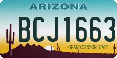AZ license plate BCJ1663