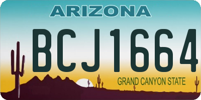 AZ license plate BCJ1664
