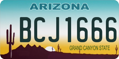 AZ license plate BCJ1666