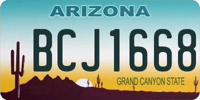 AZ license plate BCJ1668