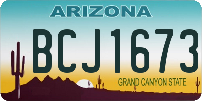 AZ license plate BCJ1673