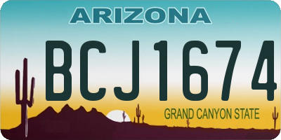 AZ license plate BCJ1674