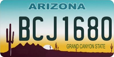 AZ license plate BCJ1680