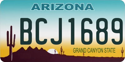 AZ license plate BCJ1689