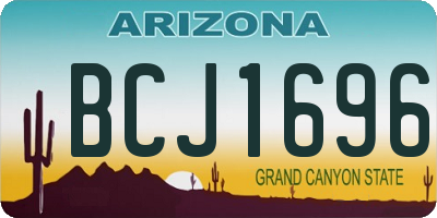 AZ license plate BCJ1696