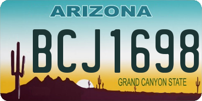 AZ license plate BCJ1698