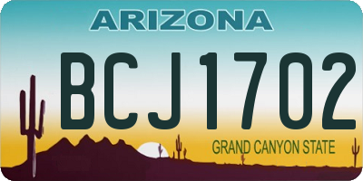 AZ license plate BCJ1702