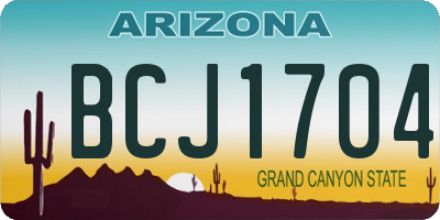 AZ license plate BCJ1704