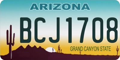 AZ license plate BCJ1708