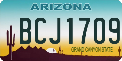 AZ license plate BCJ1709