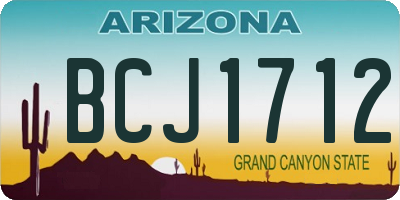 AZ license plate BCJ1712