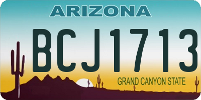 AZ license plate BCJ1713