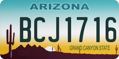 AZ license plate BCJ1716
