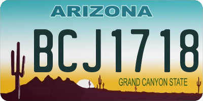 AZ license plate BCJ1718