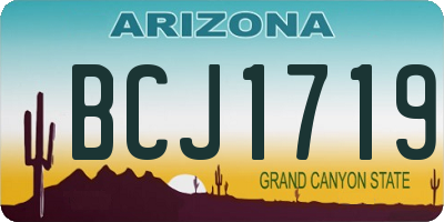AZ license plate BCJ1719