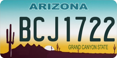 AZ license plate BCJ1722