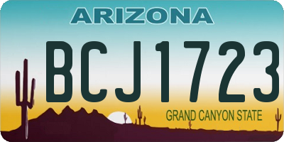AZ license plate BCJ1723