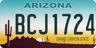 AZ license plate BCJ1724