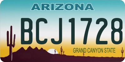 AZ license plate BCJ1728