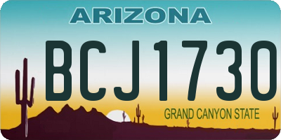 AZ license plate BCJ1730