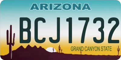 AZ license plate BCJ1732