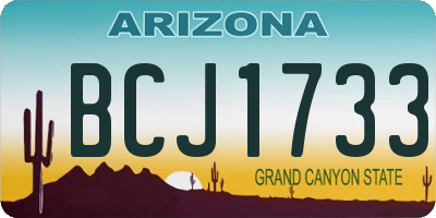 AZ license plate BCJ1733