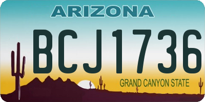 AZ license plate BCJ1736