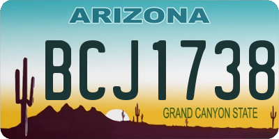 AZ license plate BCJ1738