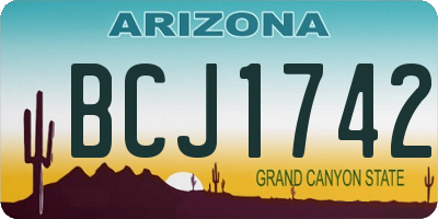 AZ license plate BCJ1742