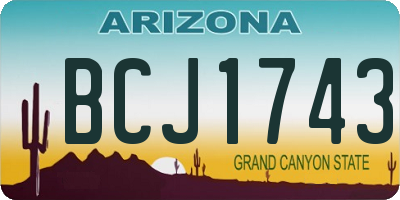AZ license plate BCJ1743