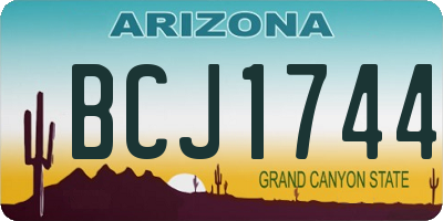 AZ license plate BCJ1744