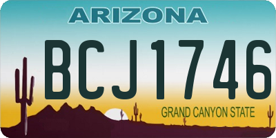 AZ license plate BCJ1746