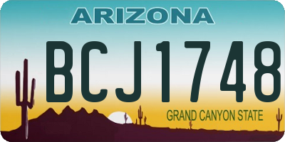 AZ license plate BCJ1748