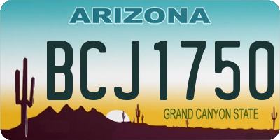 AZ license plate BCJ1750