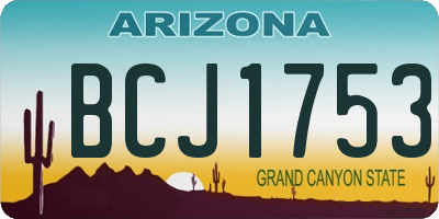 AZ license plate BCJ1753