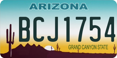 AZ license plate BCJ1754