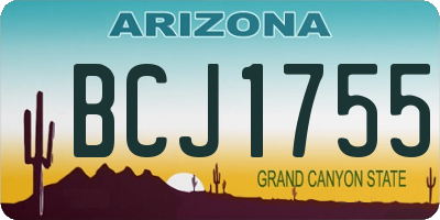 AZ license plate BCJ1755