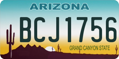 AZ license plate BCJ1756