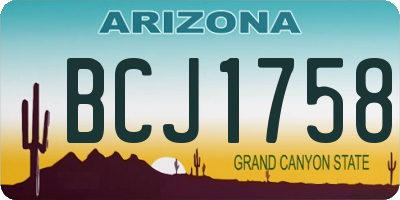 AZ license plate BCJ1758