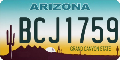 AZ license plate BCJ1759
